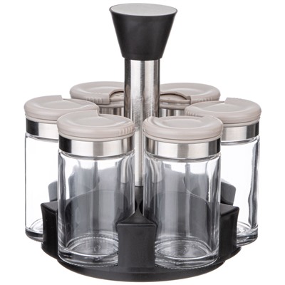 НАБОР ЕМКОСТЕЙ ДЛЯ СПЕЦИЙ 6ШТ 100МЛ НА ПОДСТАВКЕ AGNESS