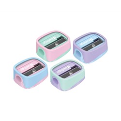 Точилка пластиковая Berlingo "Haze" 1 отверстие, ассорти, туба