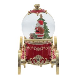 GAEM Фигурка декор "Дед Мороз" в стекл шаре (муз, подсвет, вьюга, 3xAAA н/п), D10 см, L22 W11 H19 см