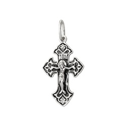 Крест из серебра литье частичное чернение