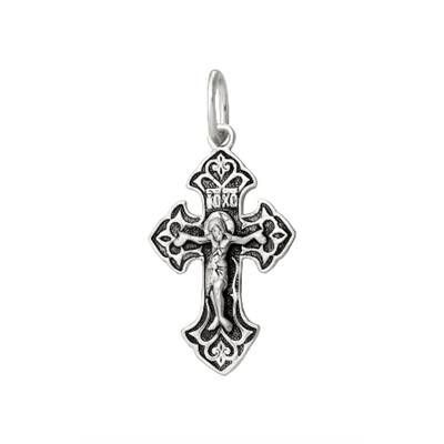 Крест из серебра литье частичное чернение