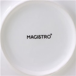 Набор посуды Magistro La palla, 7 предметов: тарелка d=23 см, 2 тарелки d=23.2 см, 2 тарелки 1000 мл, 2 салатника 1000 мл, фарфор, белый