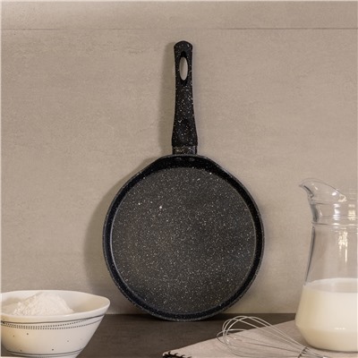 СКОВОРОДА БЛИННАЯ AGNESS С АНТИПРИГАРНЫМ ПОКРЫТИЕМ "BLACK MARBLE", 22Х2СМ, ИНДУКЦИОННОЕ ДНО