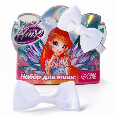 Набор для волос резинка и заколка "Бантик", МИКС, WINX, 2 шт