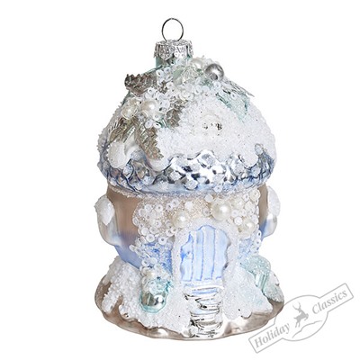 Домик-грибочек "Снежный лес" (стекло) 7,5х7,5х11,5 см