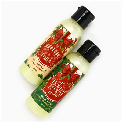 Новогодний подарочный набор косметики «Чудес и подарков»: гель для душа и пена для ванны, 2×100 мл, Чистое счастье