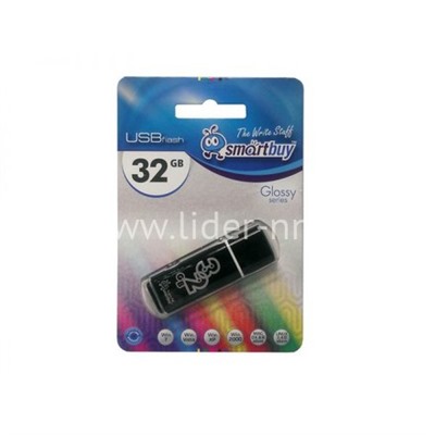 USB Flash  32GB SmartBuy Glossy черный 2.0