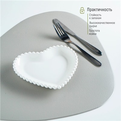 Тарелка «Сердце», 16,5×15,5 см, керамика, цвет белый