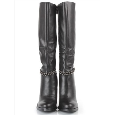 X655-G1514RM N969 BLACK Сапоги зимние женские (натуральная кожа, натуральная байка, натуральный мех)