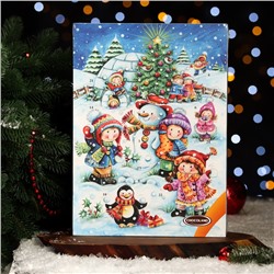 Новый год. Адвент-календарь с мини-плитками из молочного шоколада Chocoland, МИКС, 50 г