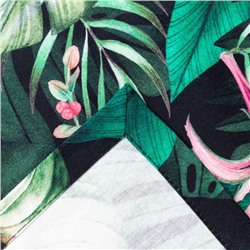 Дорожка на стол Этель Tropical parrots 40×146 см, 100% хлопок, саржа 190 г/м², зелёная/чёрная