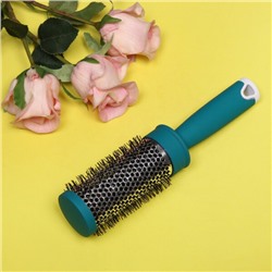 Расческа массажная брашинг "Bella's Beauty room", цвет тёмно-бирюзовый, 24см, d-4см