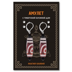 DZSE-026 Серьги с 2-глазыми бусинами Дзи
