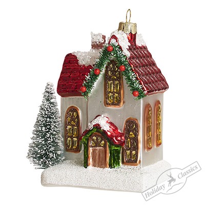 Дом "С Рождеством!" (стекло) 8,5х8,5х11 см