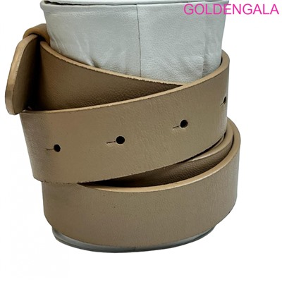 Ремень женский из мягкой экокожи 114 см бежевый Р15