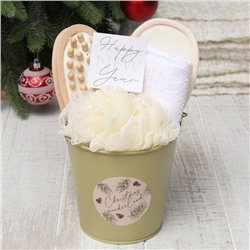 Набор новогодний подарочный «Этель» Christmas wonderland полотенце 30×60 см и аксессуары (4 предмета)