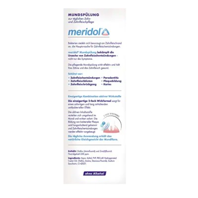 meridol Zahnpasta Doppelpack + Mundspülung 400ml, Меридол НАБОР Зубная паста против воспаления дёсен 2шт х 75мл + Жидкость для полоскания рта 400мл