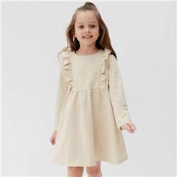 Платье для девочки с рюшей KAFTAN "Basic line", размер 34 (122-128), цвет кремовый