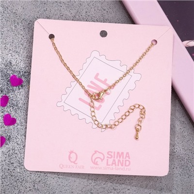 Кулон на цепочке «Сердце», иллюзия, цветной в золоте, 47 см