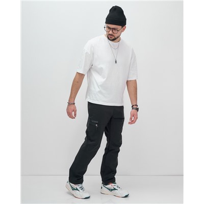 Брюки утепленный мужской зимние спортивные черного цвета 2211-1Ch