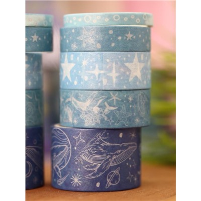 Набор декоративного скотча 10 шт. "Night magic", light blue, шоу-бокс 8 шт.
