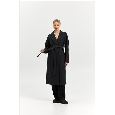 Пальто женское демисезонное 26820 (серый/диагональ)