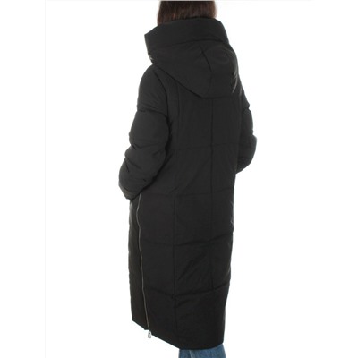 22361 BLACK Пальто зимнее женское облегченное (150 гр. холлофайбера)