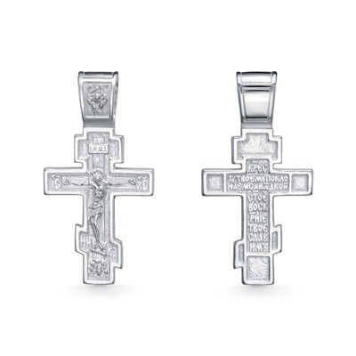 Крест из серебра литье белый