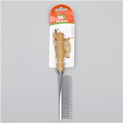 Расчёска-разнозуб Wood с деревянной ручкой, 20 х 3 см