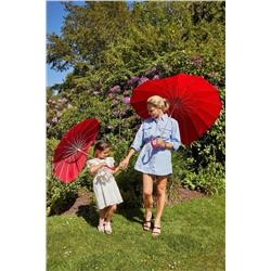 L909-024 Red (Сердце) Зонт женский трость Fulton