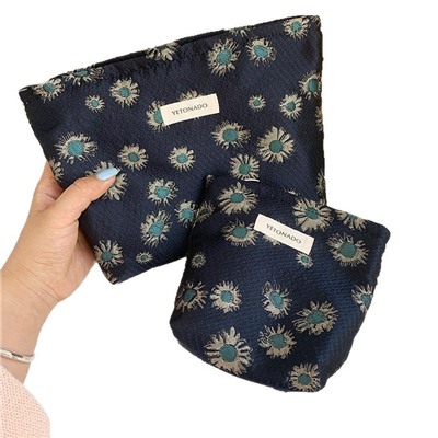 High quality retro cosmetic bag, shoulder bag, universal small clutch bag, organizer bag, with embroidery, flowered