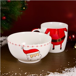 НАБОР ПОСУДЫ LEFARD "ДЕД МОРОЗ" 2 ПР. (КРУЖКА 360МЛ, САЛАТНИК 500МЛ)