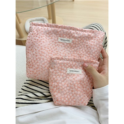 Fresh capacious cosmetic bag for traveling, organizer bag, handheld small clutch bag