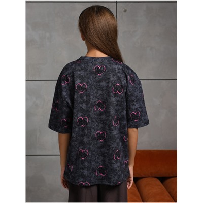 Футболка "Принт" Графит Девочка