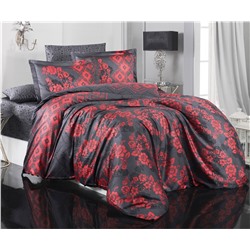 2 сп. Евро Комплект Постельного Белья Cotton Saten Freya Kırmızı - Altınbaşak