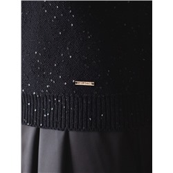 Джемпер поло с застежкой на пуговицы из хлопковой пряжи с пайетками