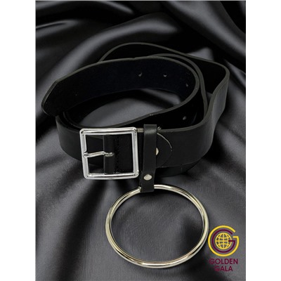 Ремень женский двусторонний черный Р32