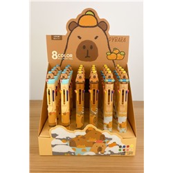 Разноцветная ручка 8 в 1 "Capybara with duck" mix, шоу-бокс 24 шт.