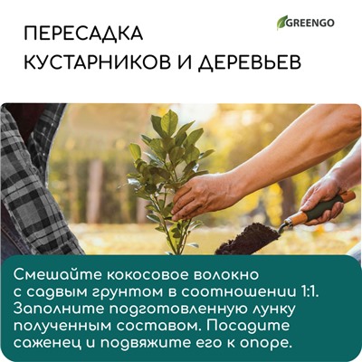 Волокно кокосовое, для мульчирования, 2 л, Greengo