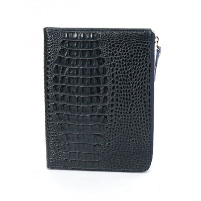 Папка натуральная кожа Croco-1304,  2отд,  2 отд,  8внут карм,  синий КЛ (98)  263595
