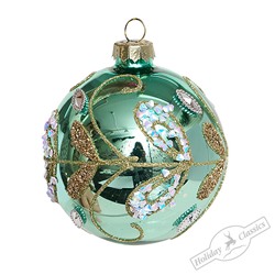 Шар "Лепестки" мятный глянцевый (стекло) 8 см