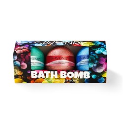 Набор BATH BOMB (Набор бурлящих шариков с шиммером пурпурный-синий-бирюзовый), 3шт.