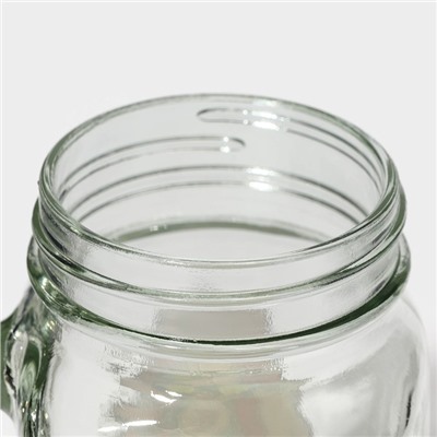 Банка с крышкой и трубочкой «Ко МИКС», 450 мл, 10×7.5×13 см