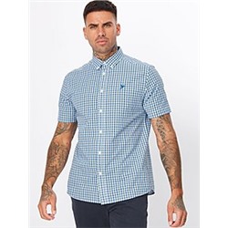 Blue Gingham Check Short Sleeve Shirt