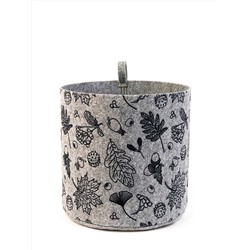 Органайзер для хранения "Кашпо "Ягоды", светло-серый, 24х24х22см, 8л