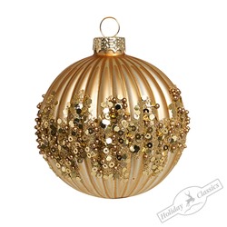 Шар "Отблески Рождества" золотой (стекло) 8 см