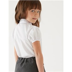 2pk Girls' Pintuck Easy Iron School Shirts (2-16 Yrs)
