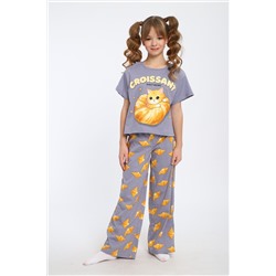 Пижама для девочки "Котенок-круассан" арт. ПД-015-084