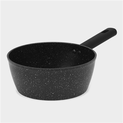 Ковш с крышкой Доляна «Первый дом», 1.2 л, d=18 см, антипригарное покрытие, индукция, алюминий, чёрный