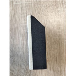 Аппликатор фетровый для чистки стекла и хрома  4,5*10*3 см ЧЕРНЫЙ